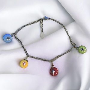 Alexis K evil eye charm anklet